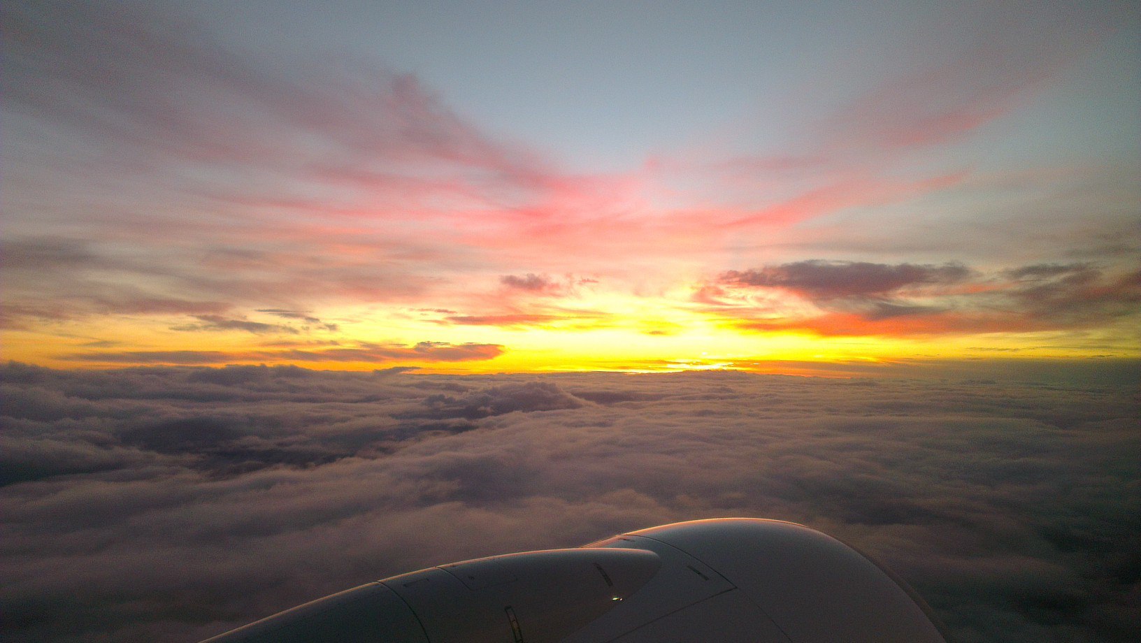 Sunset taken in-flight departing Hobart, Tasmania