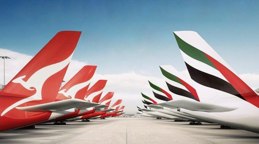 Qantas And Emirates A380s Parked Badly,Emiroo