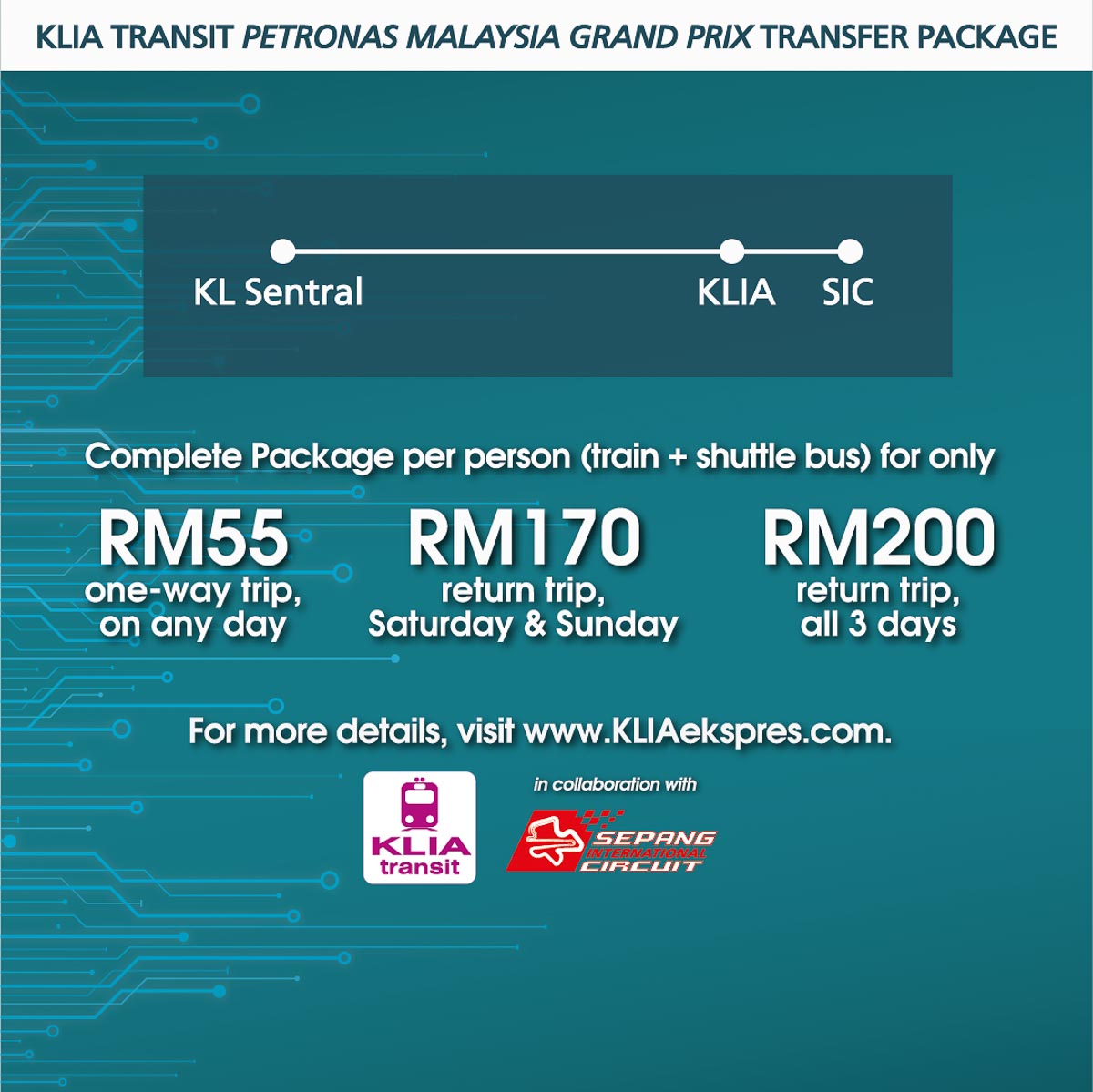 Malaysia Grand Prix Transfer Package