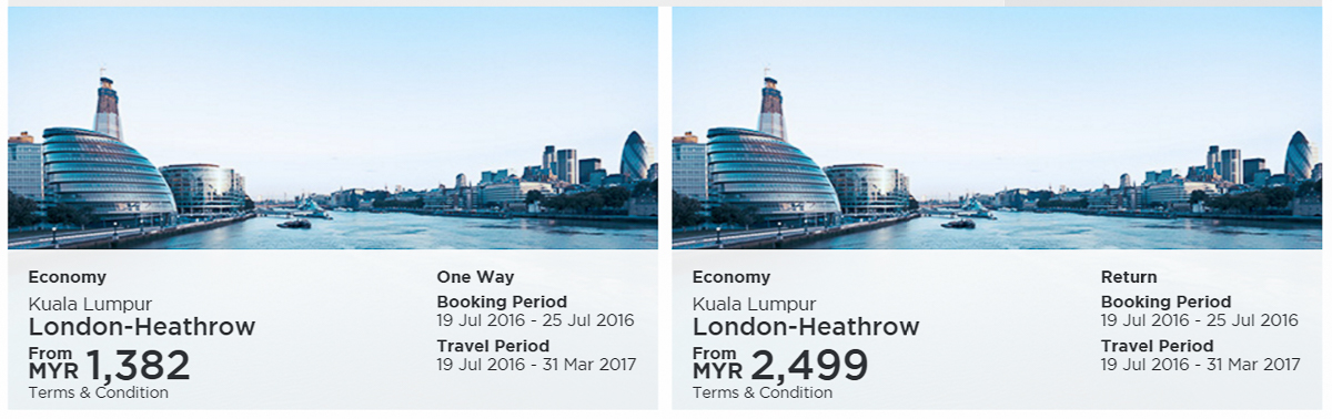 London fare offer promo