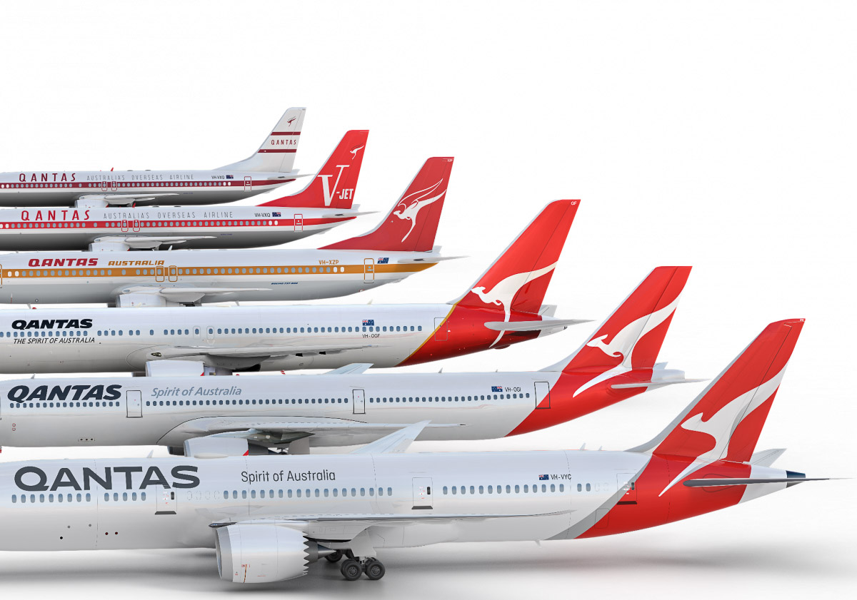 Qantas Dreamliner, Kangaroo tail logo