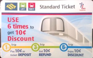 Singapore MRT Ticket