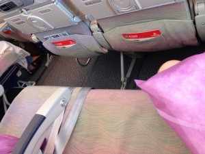 Generous legroom compared to other options flying across the Tasman