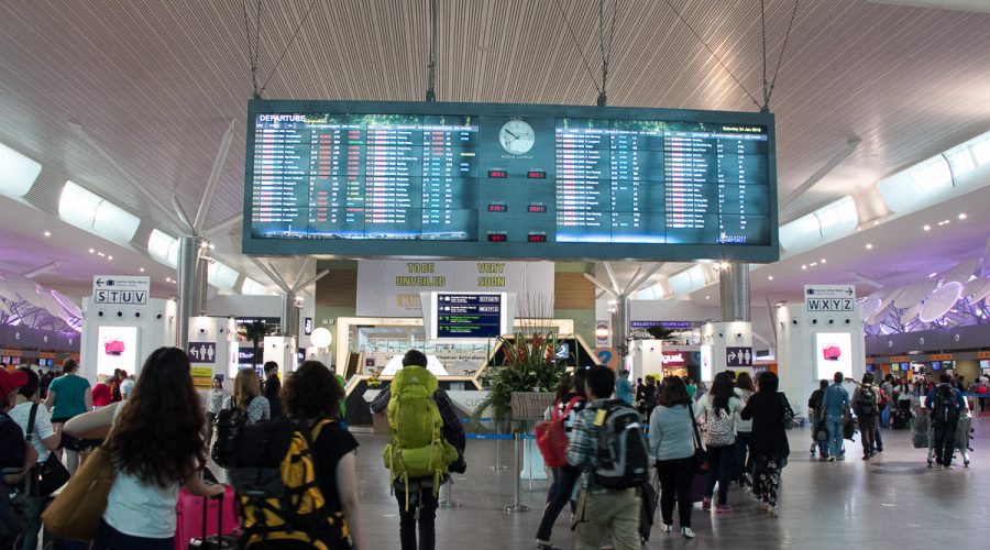 Leave On Time, Flight Information Display, KLIA 2,Self Bag Drop Installation At Rows V & W,Low Cost Terminal Klia2