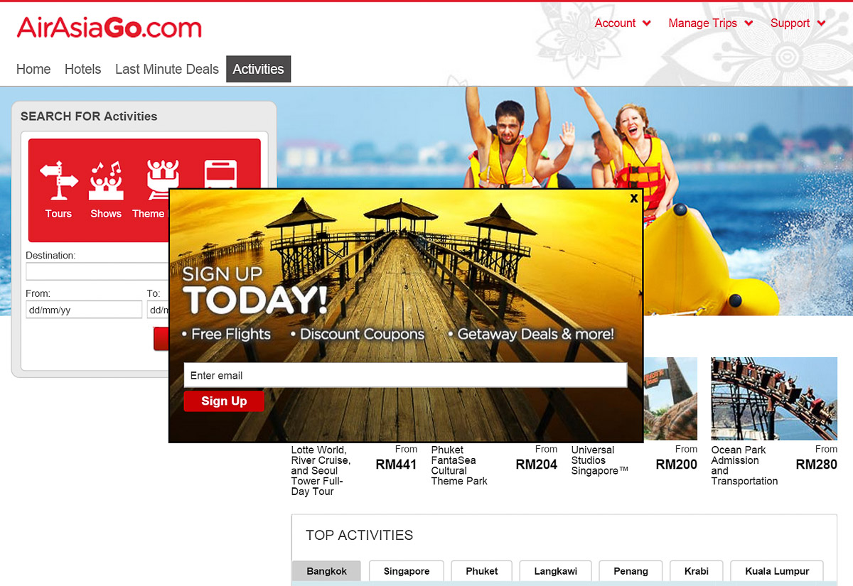 AirAsia adds Activities to AirAsiaGO