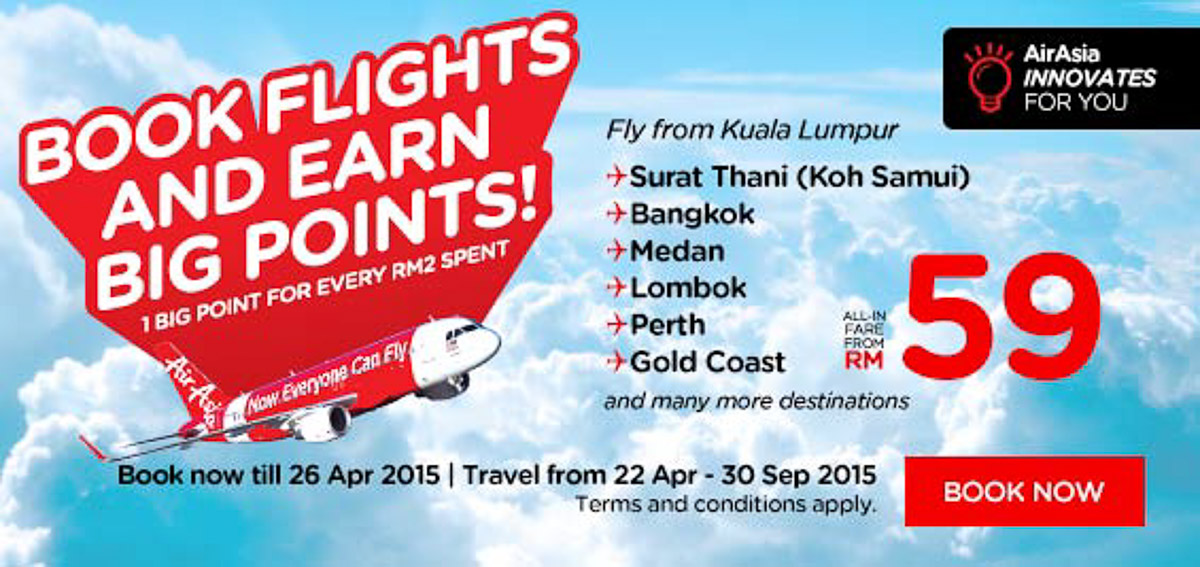 Special fares, extra BIG Points from AirAsia