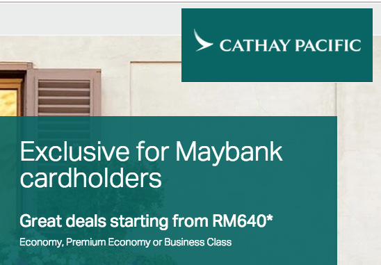 Cathay Pacific offer for Maybank Card holders