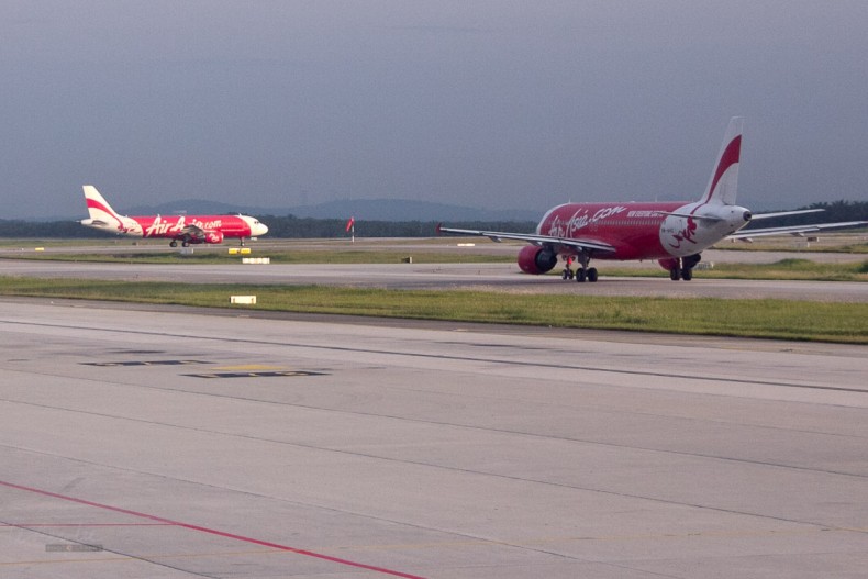 AirAsia A320 on tarmac,pontianak,move from Terminal 1 to the new Terminal 2