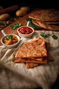 AA Stuffed Paratha with Tomato Chutney