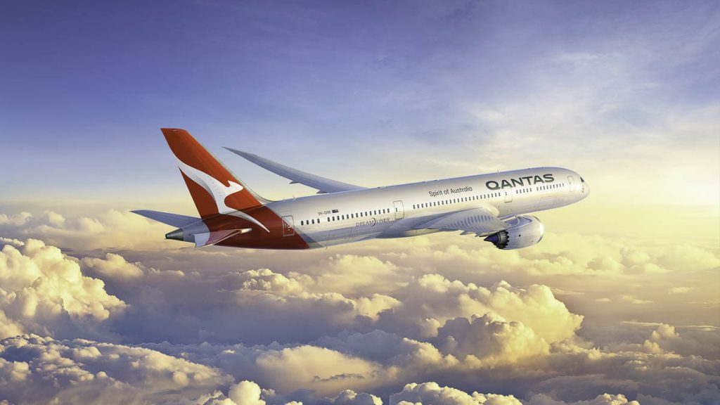 Qantas Boeing 787 Dreamliner showcasing new livery