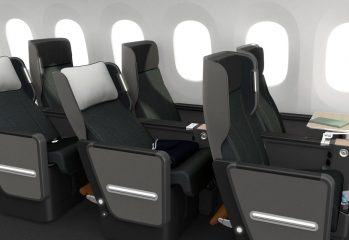 Qantas Dreamliner Premium Economy aisle view, credit: Qantas