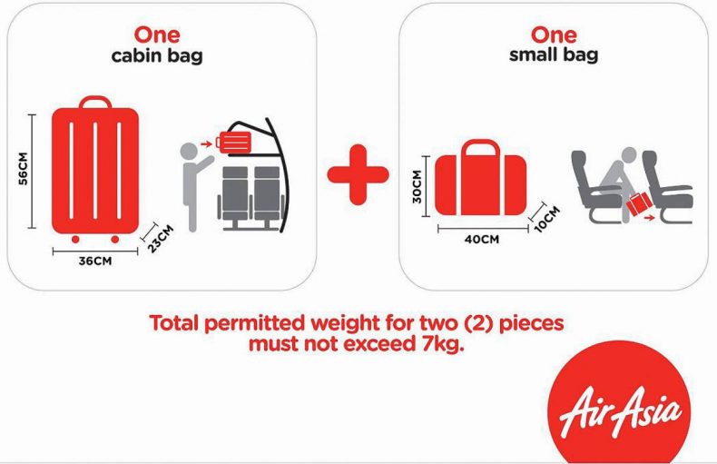 AirAsia reinforces carryon bag rules Economy Traveller
