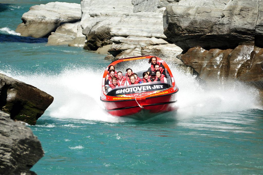 Jet boating in Queenstown, New Zealand