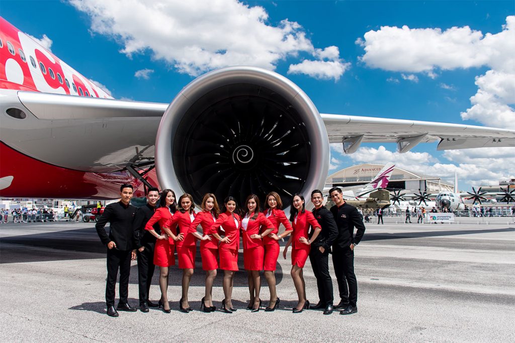 AirAsia Airbus A330neo exterior with crew