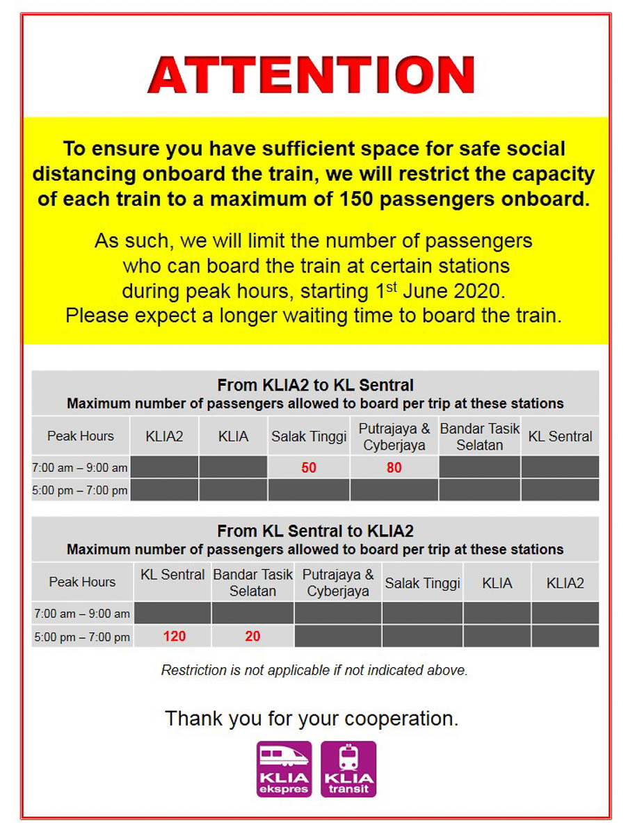 New Train Schedule For Klia Ekspres Services Economy Traveller